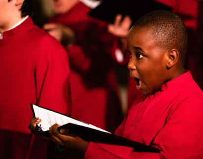 Little boy singing