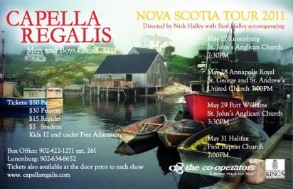 May 2011 Nova Scotia Tour Poster