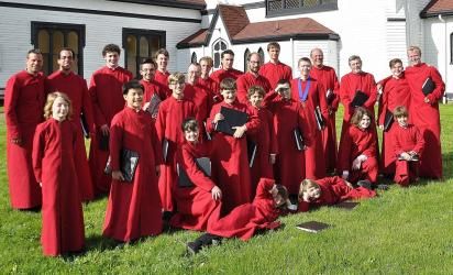 Group shot of the choir on tour