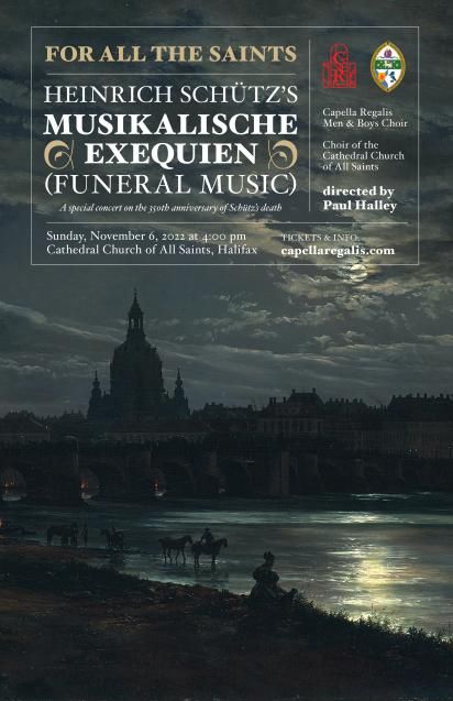 Concert poster with classical painting of Dresden by moonlight